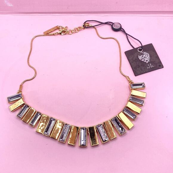 Vince Camuto Vintage Crystal Dangle Bars Necklace with Original Tag - Picture 5 of 7